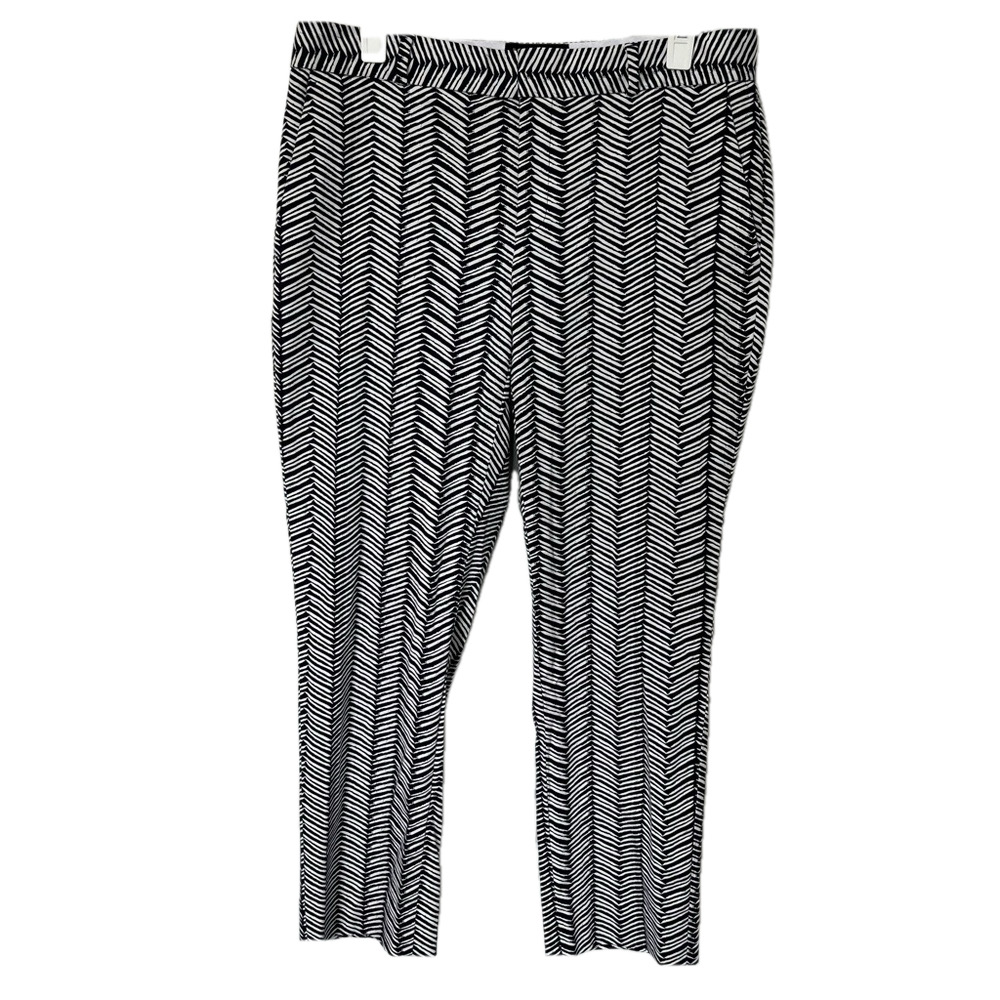 Banana Republic Factory Cotton Blend Avery Fit Ankle Slim B & W Pants Women’s 4